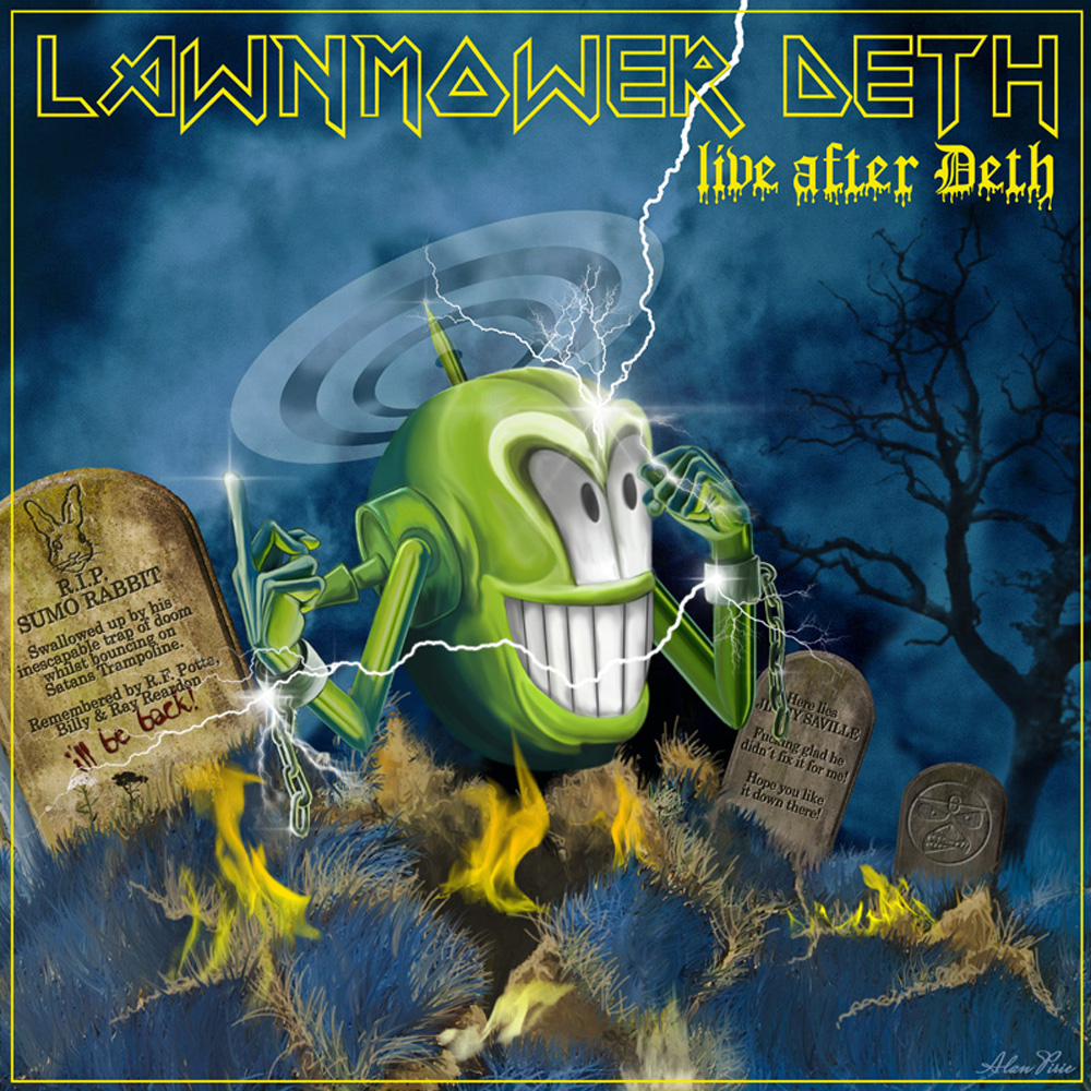 Lawnmower Deth - Live After Deth t-shirt art